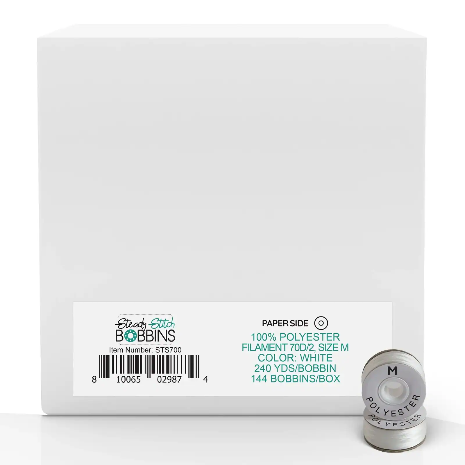Steady Stitch Style M Paper Sides Polyester Prewound Bobbins
