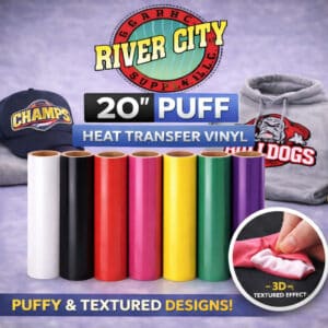 River City 20" Puff Heat Transfer Vinyl Rolls – 3D Textured HTV