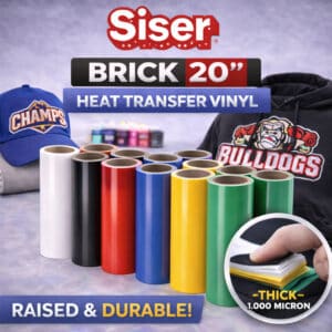 Siser Brick 20” Heat Transfer Vinyl – Thick, Raised HTV Rolls