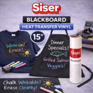 Siser Blackboard 15” Heat Transfer Vinyl – Chalk Writable & Erasable HTV