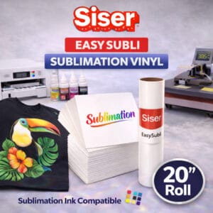 Siser EasySubli Sublimation Vinyl Sheets & 20” Rolls for Cotton and Dark Shirts